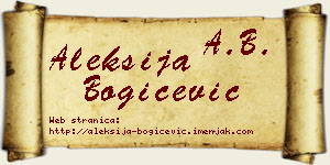 Aleksija Bogičević vizit kartica